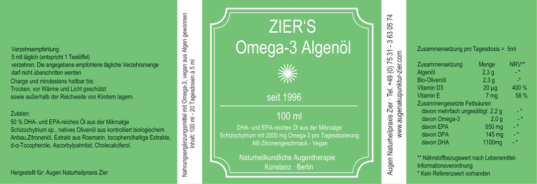 Zier's Omega-3-Algenöl Bundle